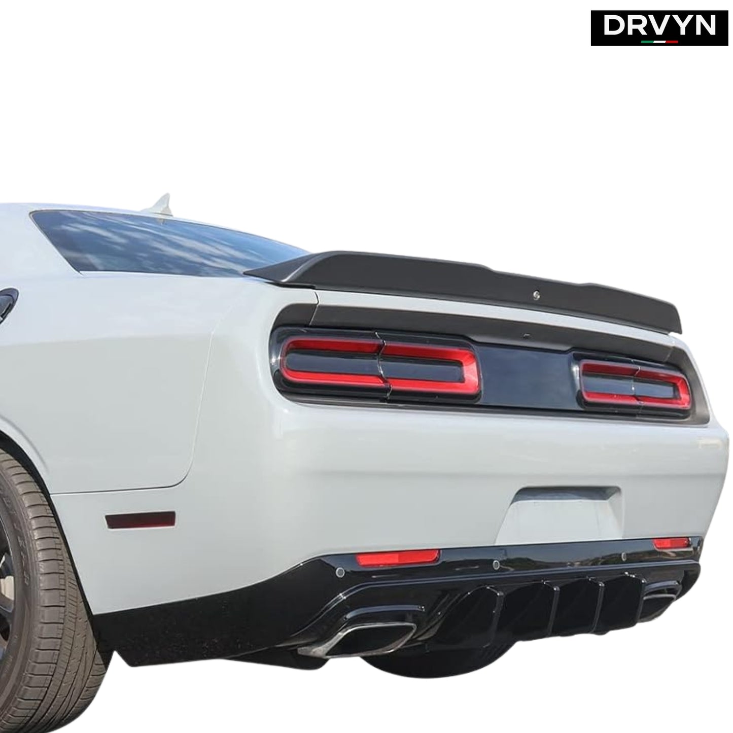 15-23 DODGE CHALLENGER LED GLOSS BLACK REAR BUMPER DIFFUSER REPLACEMENT - photo 3 - Drvyn