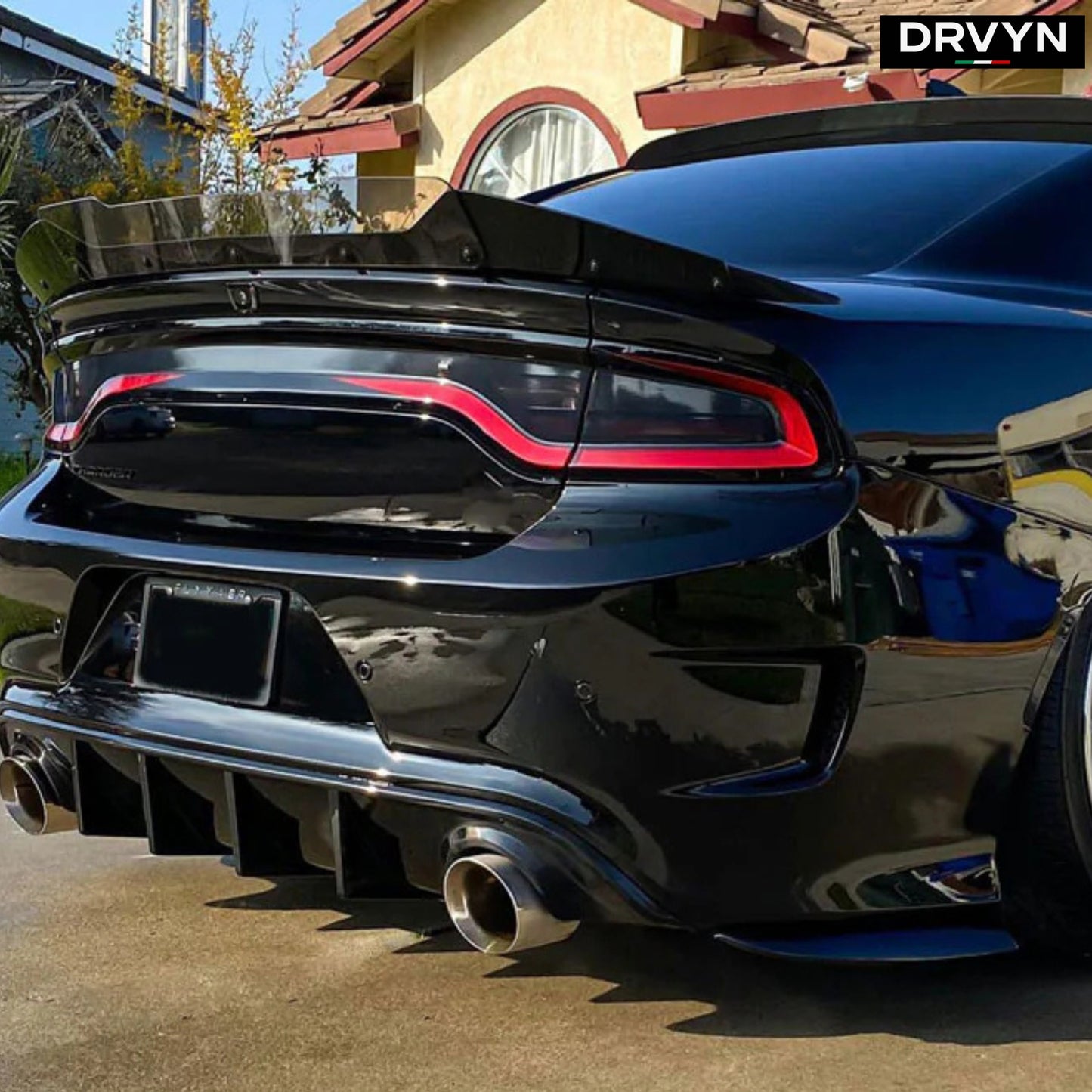 2015-2023 DODGE CHARGER SRT R/T SCAT PACK GLOSSY BLACK REAR BUMPER DIFFUSER - photo 3 - Drvyn