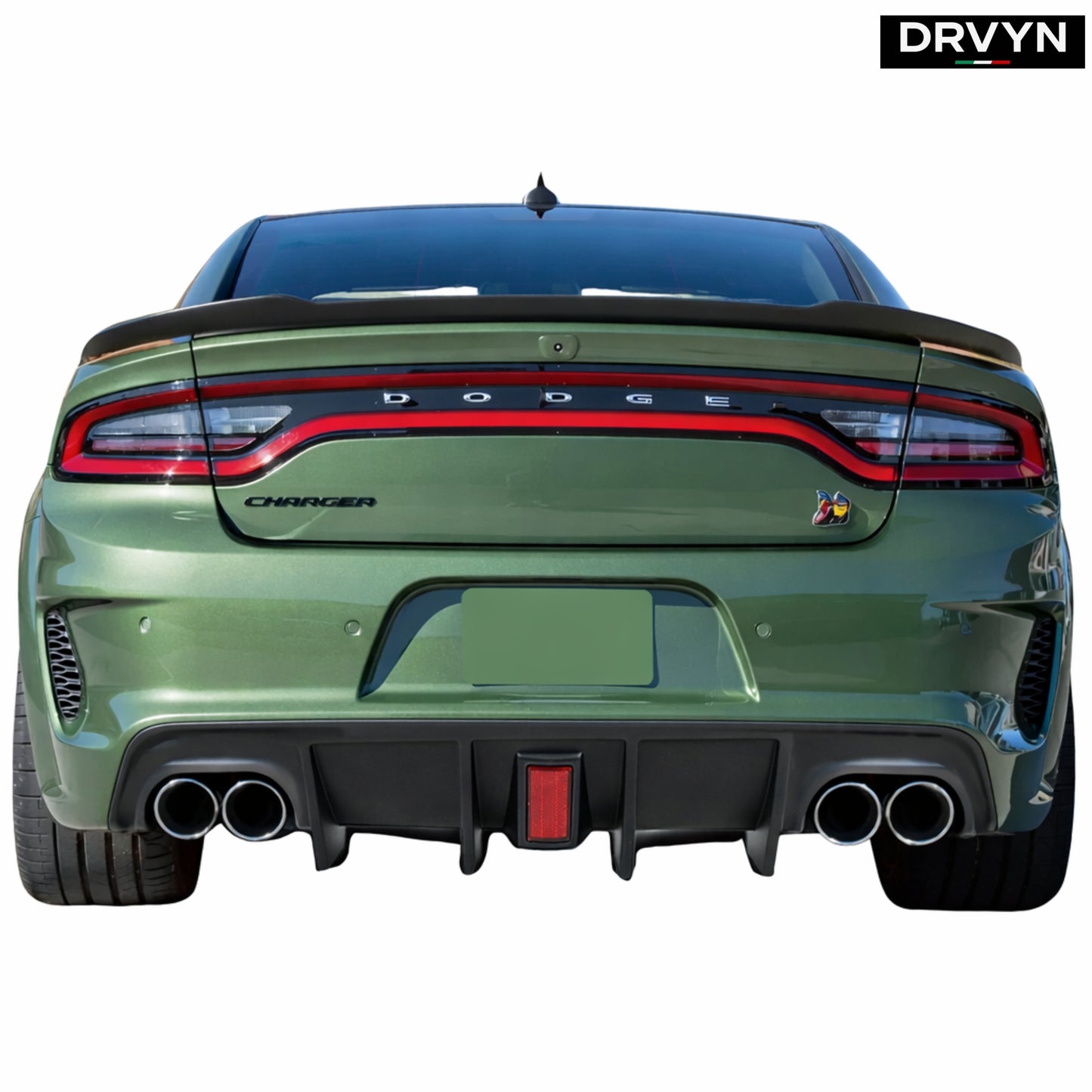 15-2023 DODGE CHARGER SRT R/T SCAT PACK QUAD TIP REAR DIFFUSER RED REFLECTOR - photo 3 - Drvyn
