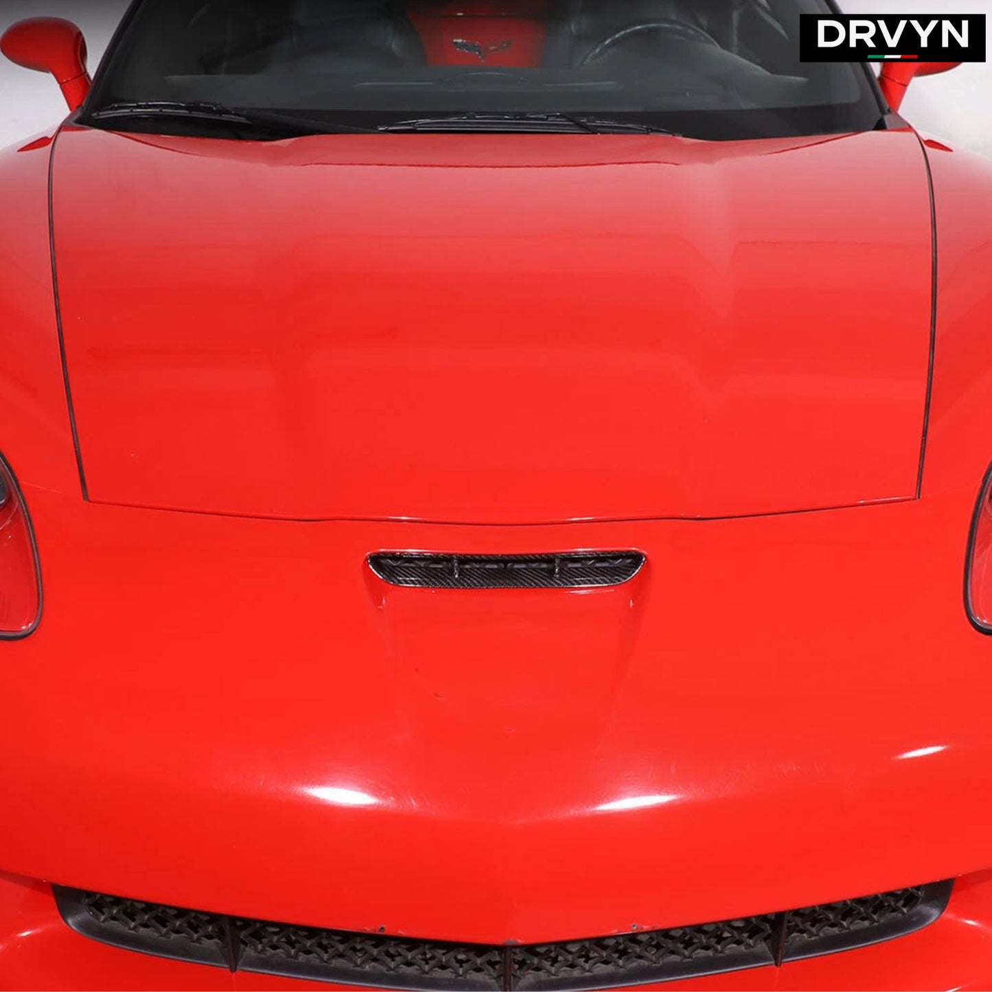 DRVYN Real Carbon Fiber Hood Intake Vent Frame Cover Trim Fits Corvette C6 2005-2013 - photo 3 - Drvyn