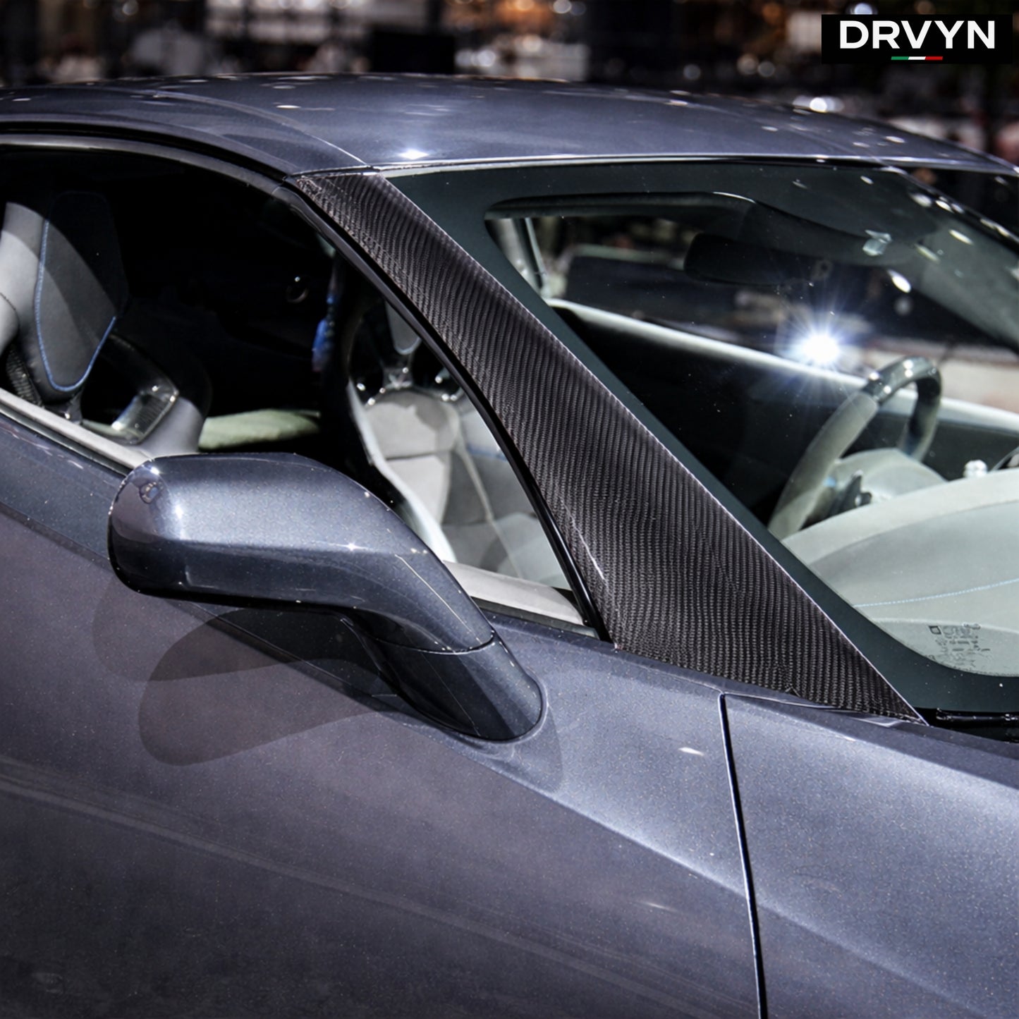DRVYN Real Carbon Fiber Window Triangle A-Pillar Cover Trim For Corvette C7 2014-19 US - photo 3 - Drvyn