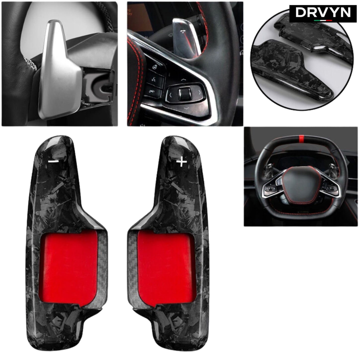 20-26 Corvette C8 Forged Carbon Fiber Steering Wheel Paddle Shift Extension - photo 3 - Drvyn