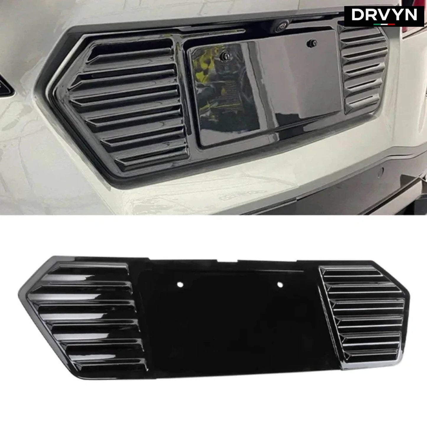 2020-2025 CORVETTE C8 GLOSS BLACK REAR LICENSE PLATE PANEL TRIM COVER FILLER - photo 3 - Drvyn