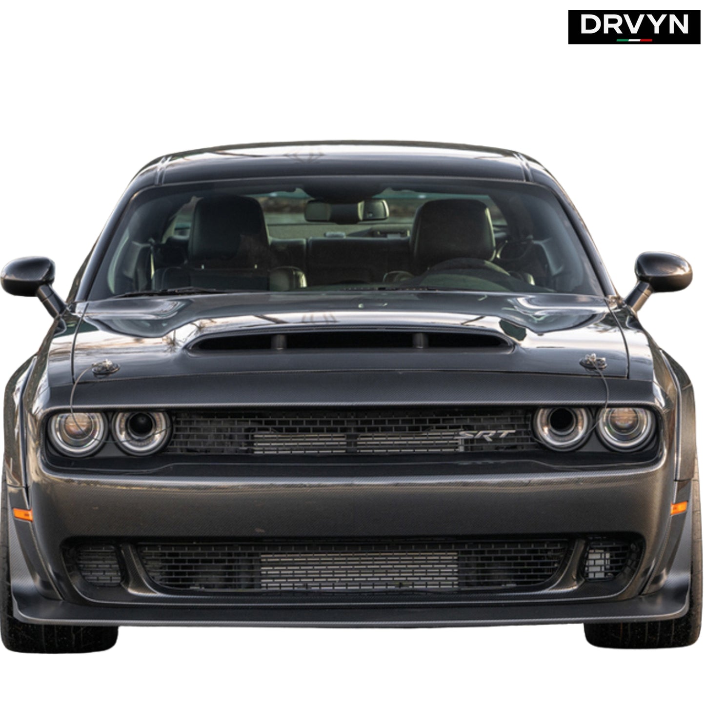 CHALLENGER HELLCAT STYLE CARBON FIBER FRONT BUMPER FOR DODGE CHALLENGER - photo 4 - Drvyn