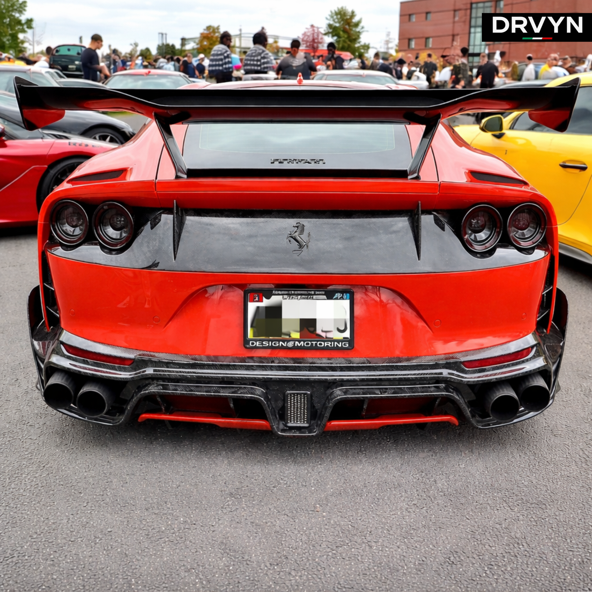 DRVYN Tuning Parts M Style Matte Black Carbon Fiber Auto Car Rear Spoiler for Ferrari 812 Superfast - photo 3 - Drvyn