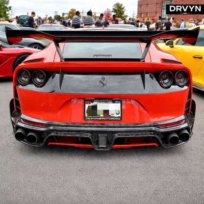 DRVYN Tuning Parts M Style Matte Black Carbon Fiber Auto Car Rear Spoiler for Ferrari 812 Superfast - photo 3 - Drvyn