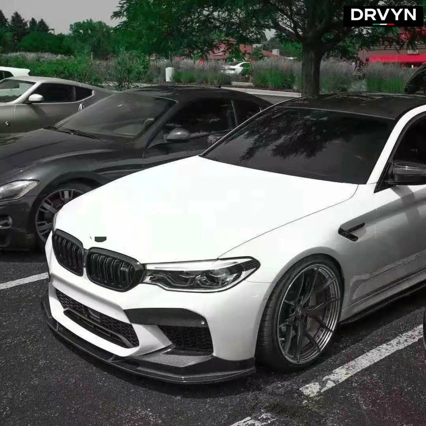 2021-2023 BMW F90 M5 LCI CARBON FIBER FRONT BUMPER UPPER AIR VENT COVER TRIM - photo 3 - Drvyn