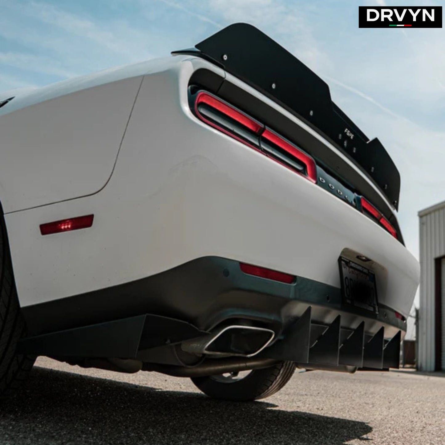 15-23 DODGE CHALLENGER LED MATTE BLACK REAR BUMPER DIFFUSER REPLACEMENT - photo 4 - Drvyn