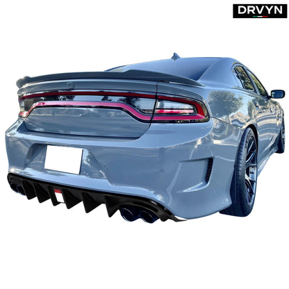 15-23 DODGE CHARGER SRT R/T SCAT PACK REAR BUMPER DIFFUSER W/ RED REFLECTOR - photo 3 - Drvyn