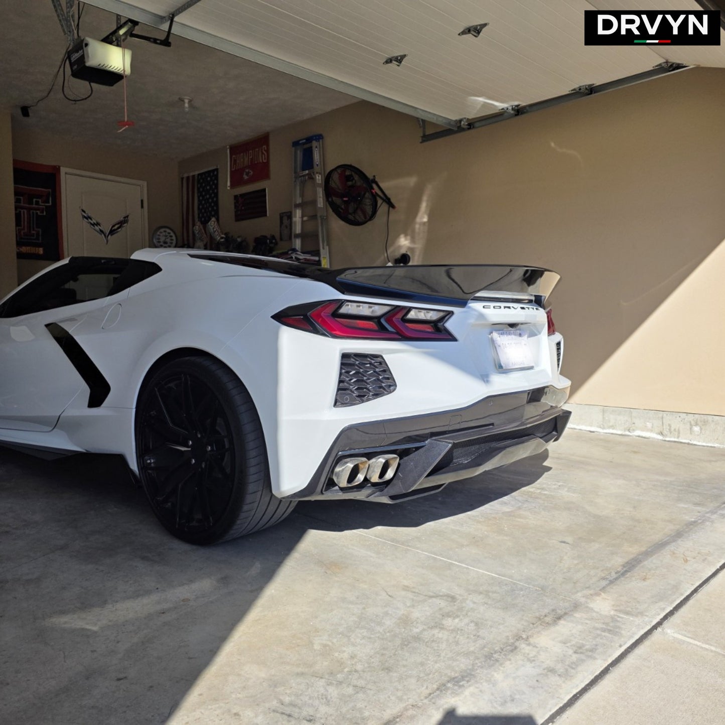 FOR 20-24 CORVETTE C8 Z51 GLOSS BLACK DUCKBILL HIGHKICK REAR TRUNK SPOILER WING - photo 3 - Drvyn