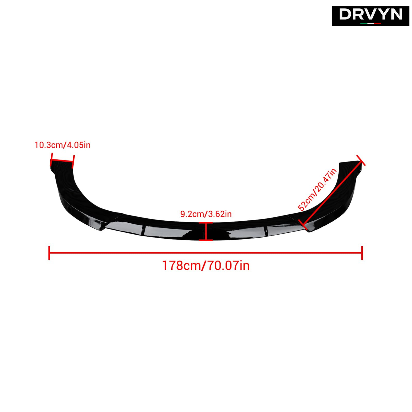 17-21 JEEP GRAND CHEROKEE SRT TRACKHAWK AMPP V2 GLOSS BLACK FRONT BUMPER LIP - photo 2 - Drvyn