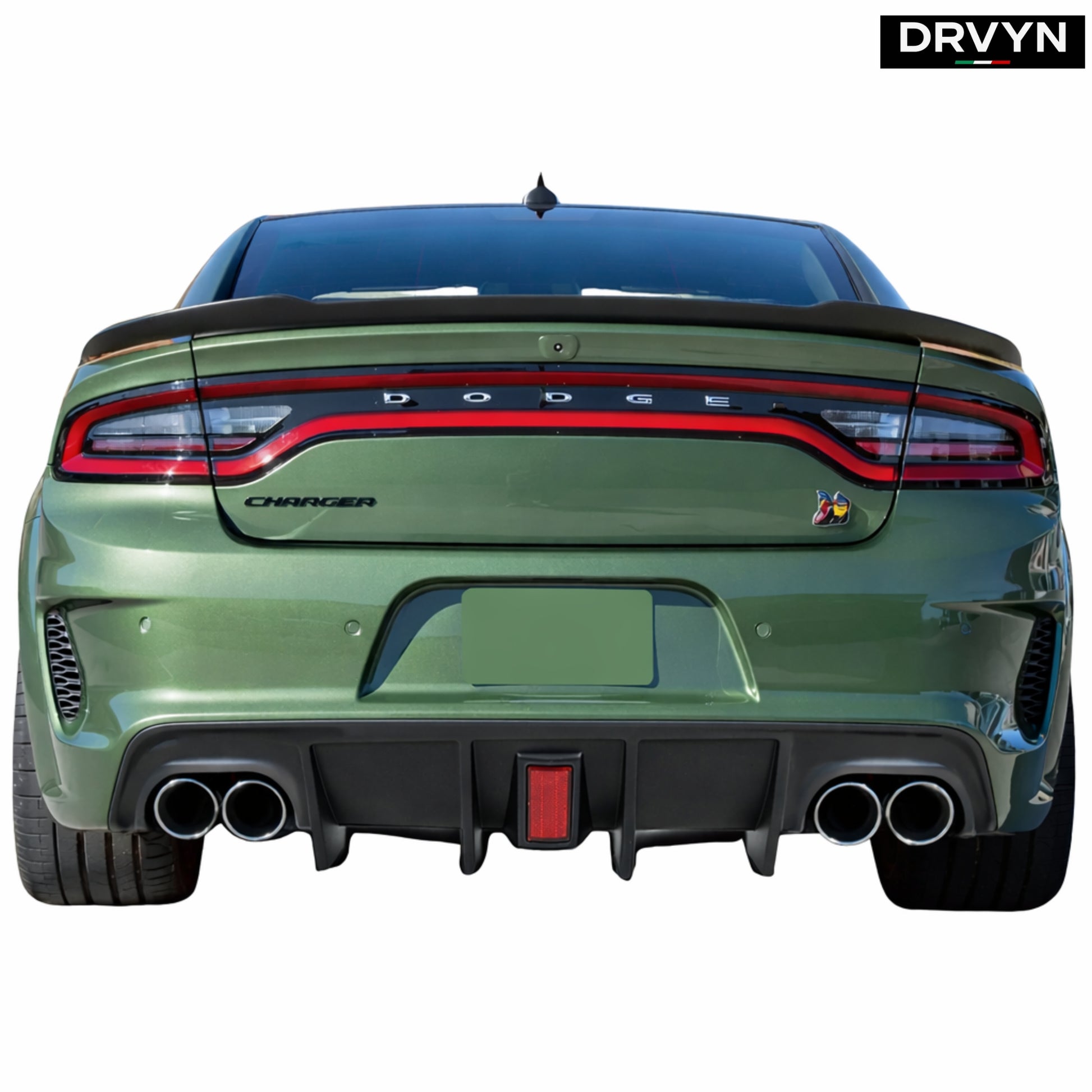 15-2023 DODGE CHARGER SRT R/T SCAT PACK QUAD TIP REAR DIFFUSER RED REFLECTOR - photo 3 - Drvyn