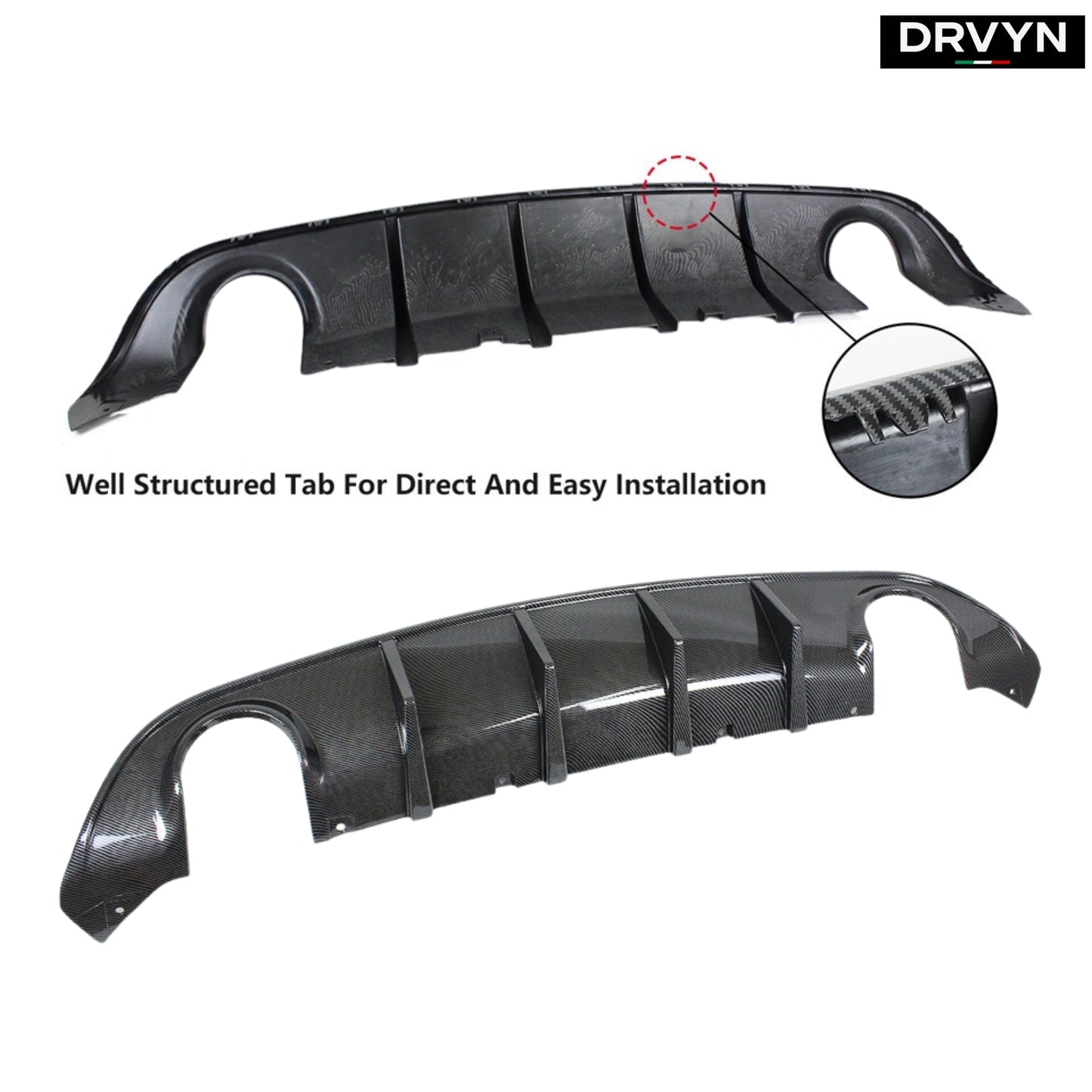 15-23 Dodge Charger SRT R/T Scat Pack Carbon Fiber Look Rear Bumper Diffuser - photo 2 - Drvyn
