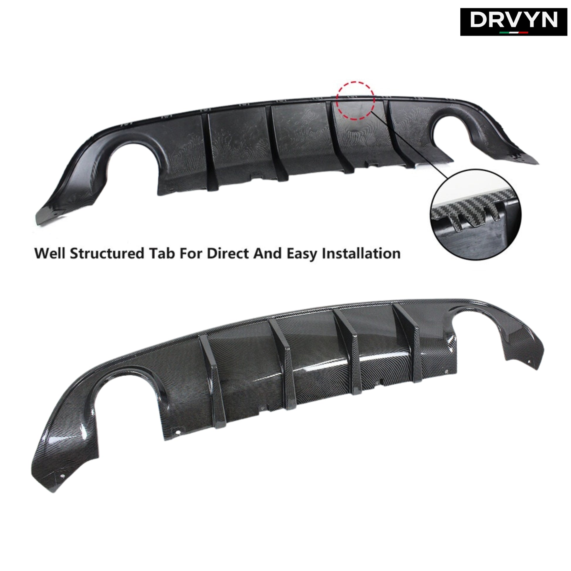 15-23 Dodge Charger SRT R/T Scat Pack Carbon Fiber Look Rear Bumper Diffuser - photo 2 - Drvyn