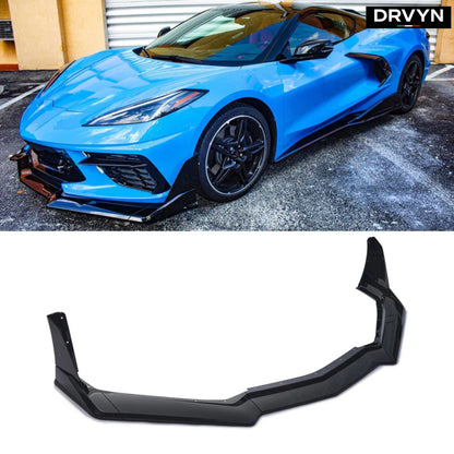 For 2020-24 Corvette C8 Z51 STG 3 Winglet Matte Black Front Bumper Lip Splitter - photo 3 - Drvyn