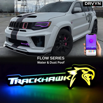 DRVYN MULTICOLOR RGBW INSERTS LED EMBLEM BADGE FITS JEEP TRACKHAWK SRT GRAND CHEROKEE - photo 4 - Drvyn