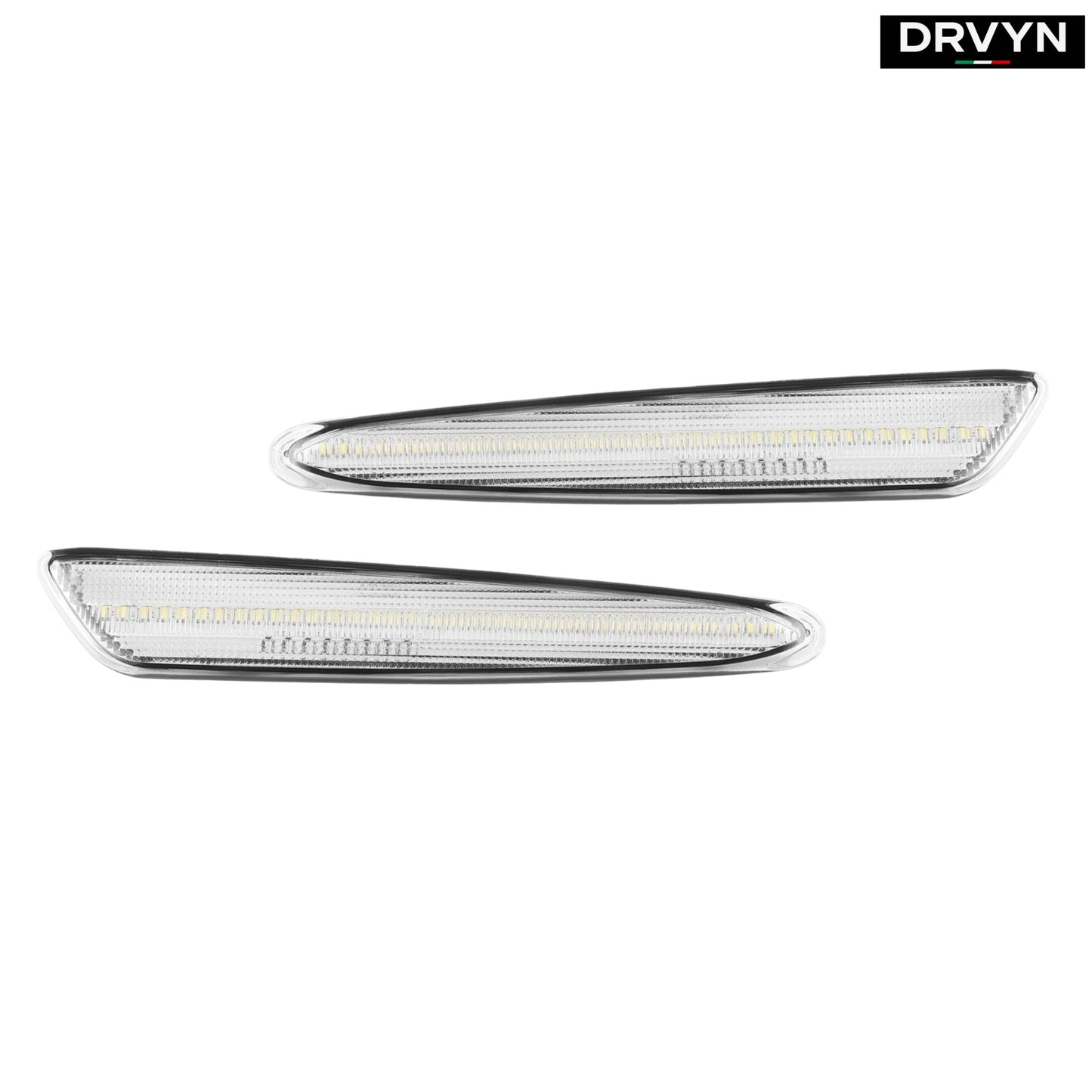 DRVYN Chevy Corvette C6 2005-2013 Clear Lens LED Front & Rear Side Marker Lights for Nissan Infiniti - Drvyn