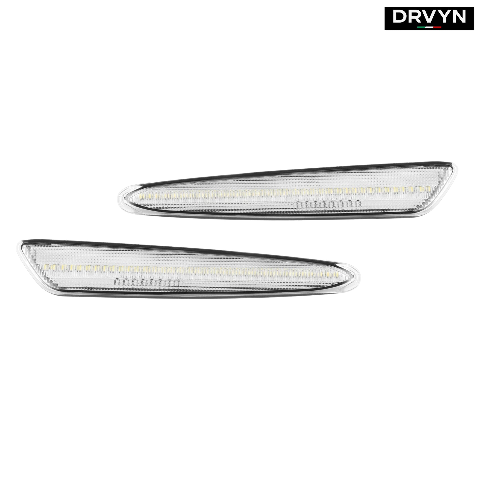 DRVYN Chevy Corvette C6 2005-2013 Clear Lens LED Front & Rear Side Marker Lights for Nissan Infiniti - Drvyn
