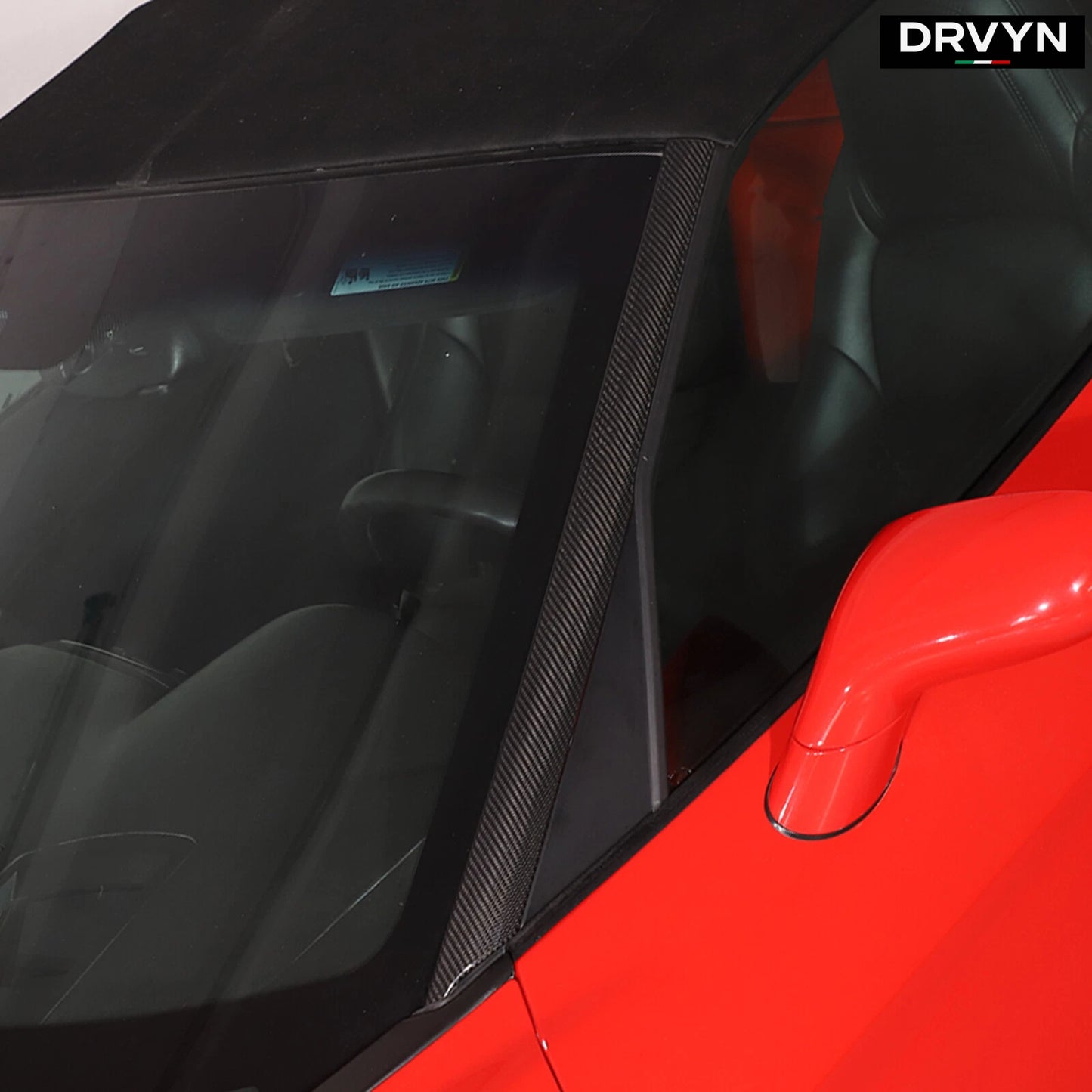 DRVYN Real Carbon Fiber Exterior Windshield A-Pillar Trim For Corvette C6 05-13 US - photo 4 - Drvyn