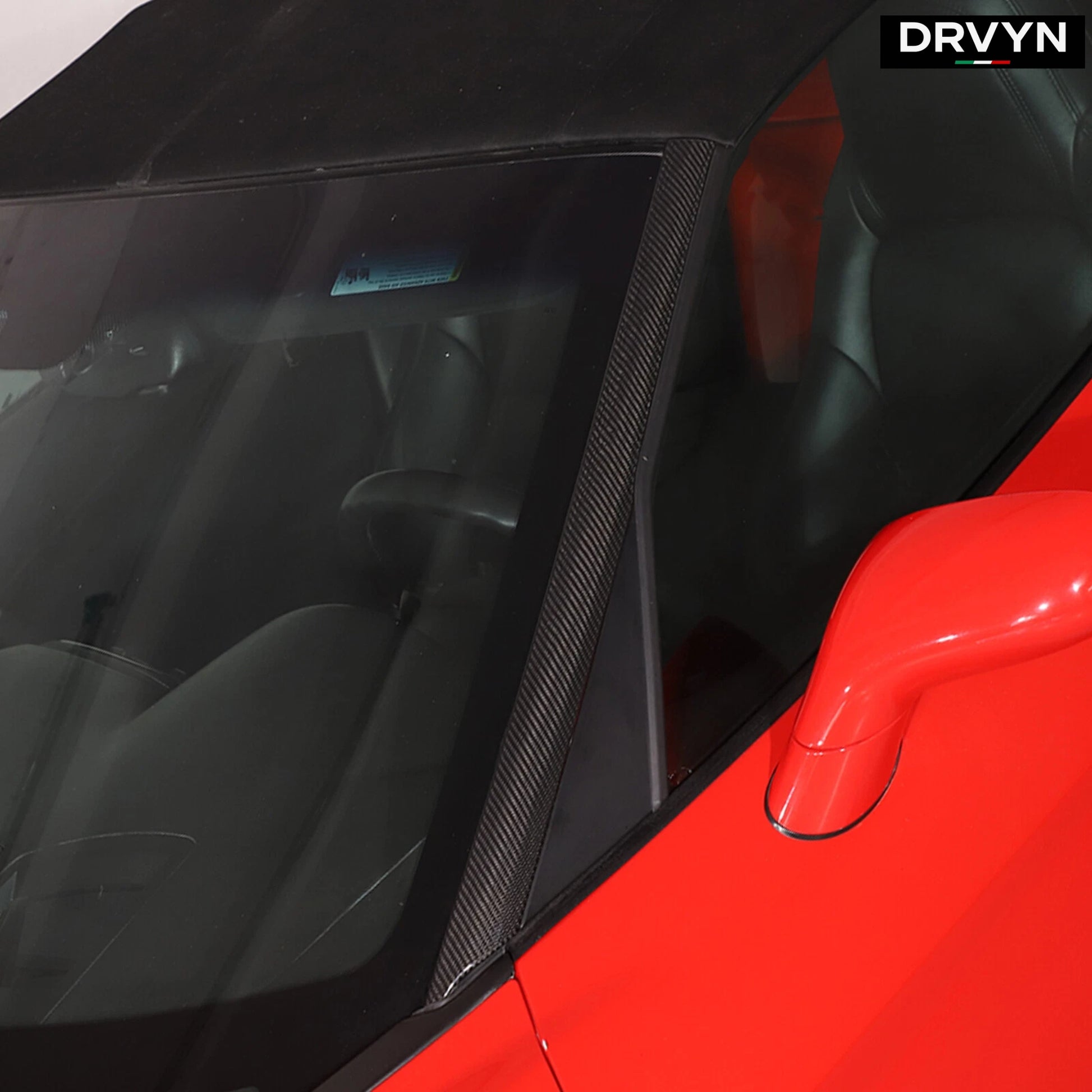 DRVYN Real Carbon Fiber Exterior Windshield A-Pillar Trim For Corvette C6 05-13 US - photo 4 - Drvyn