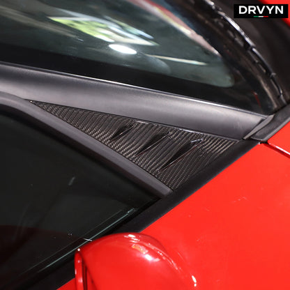 DRVYN Real Carbon Fiber Window Triangle A-Pillar Cover Trim For Corvette C6 2005-13 - photo 3 - Drvyn
