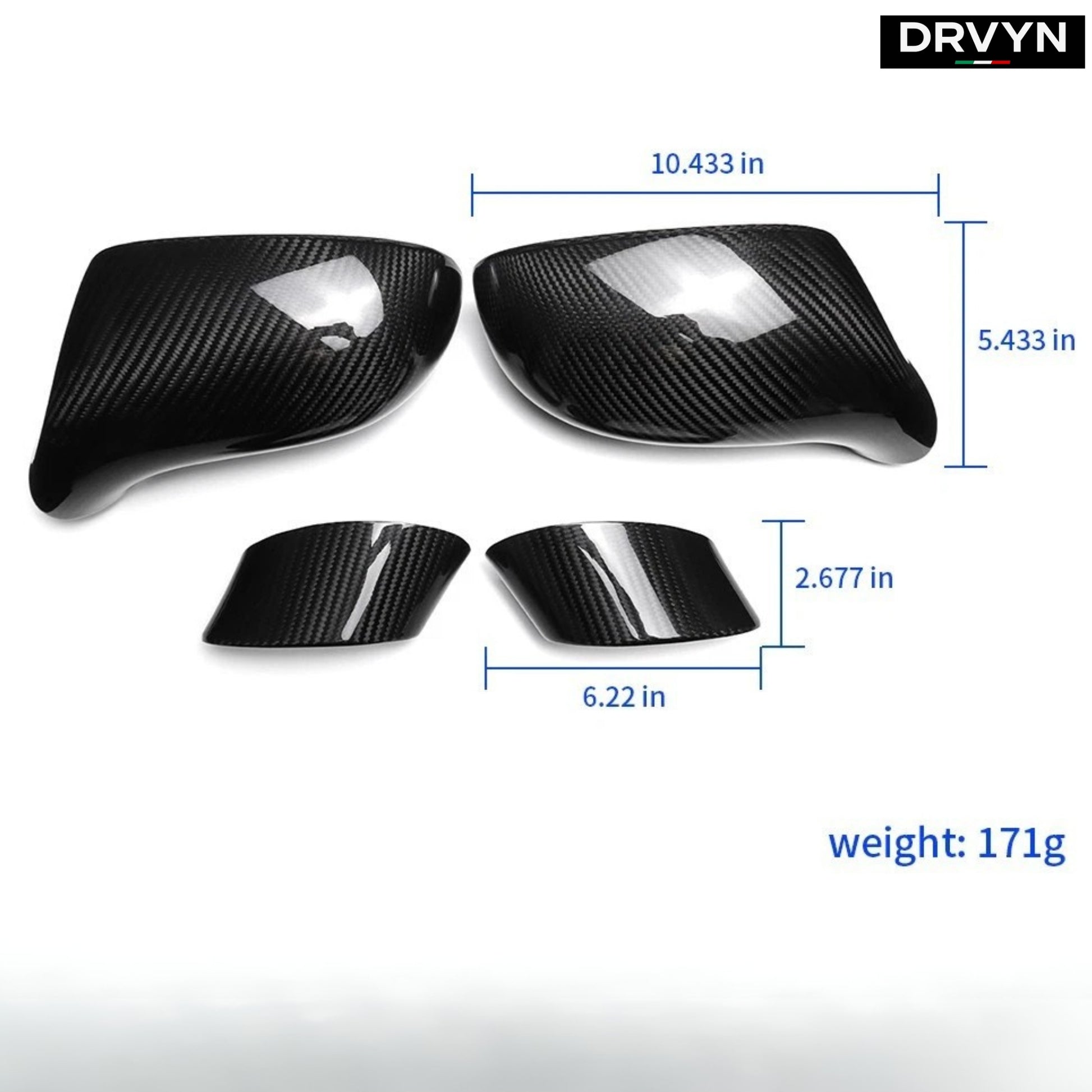 DRVYN Real Carbon For Chevy Corvette C6 ZR1 Z06 2005-13 Side Rearview Mirror Cover - photo 2 - Drvyn