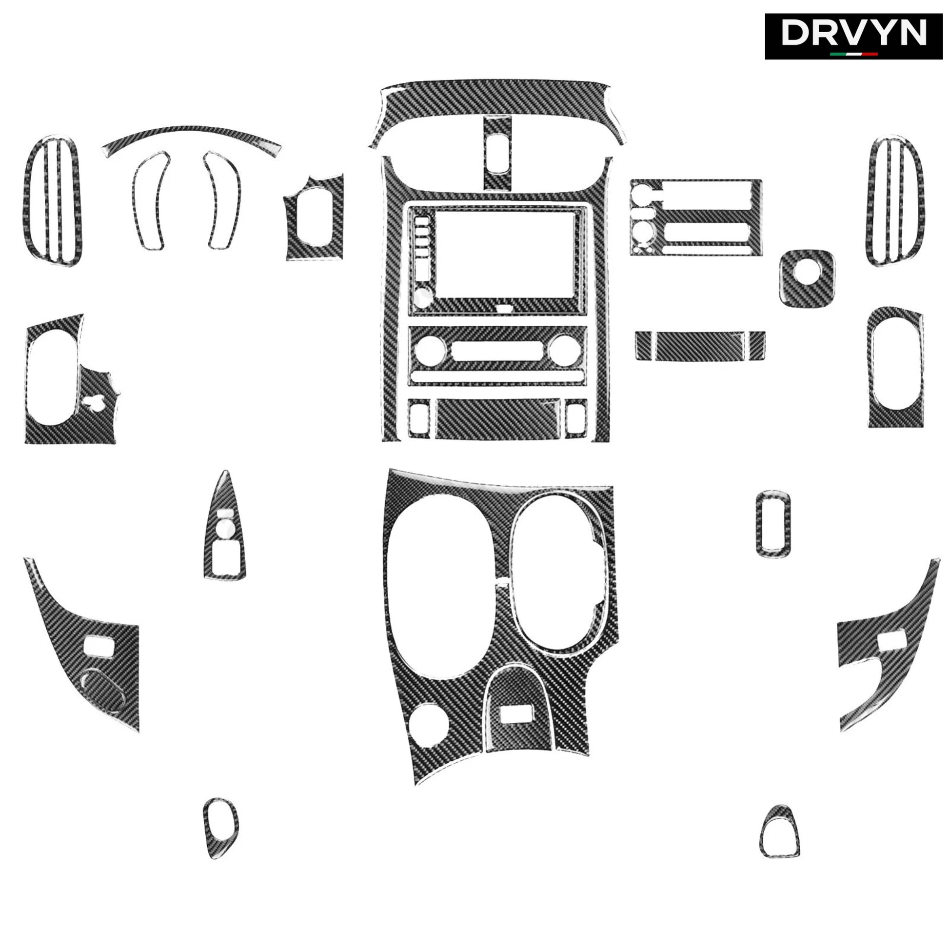 DRVYN 30Pcs Real Carbon Fiber Kits Full Interior Dash Trim For Corvette C6 Z06 2005-13 for Nissan Infiniti - Drvyn