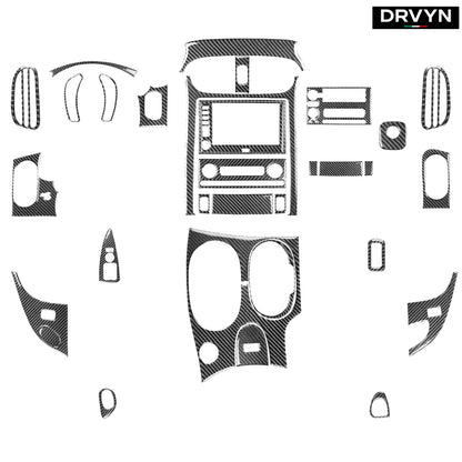 DRVYN 30Pcs Real Carbon Fiber Kits Full Interior Dash Trim For Corvette C6 Z06 2005-13 for Nissan Infiniti - Drvyn