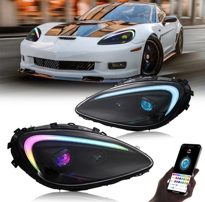 RGB C7 Style LED Headlights for Chevrolet Corvette C6 (2005–2013) for Nissan Infiniti - Drvyn