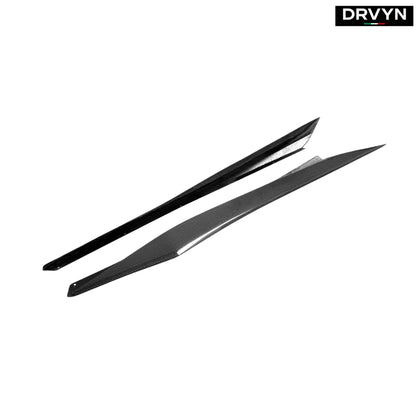 For 2020-25 Corvette C8 Real Carbon Fiber Z06 Style Side Skirt Rocker Extension for Nissan Infiniti - Drvyn