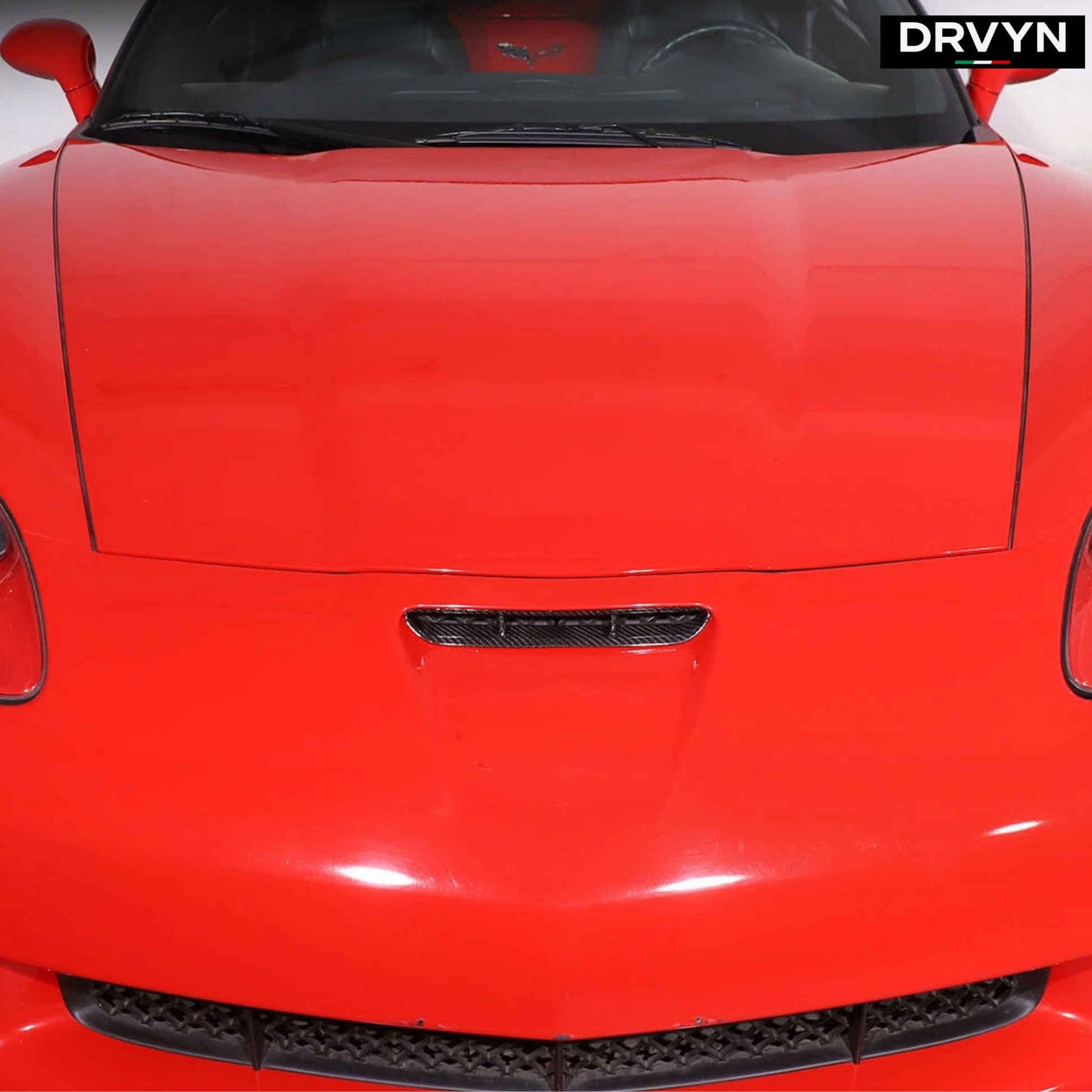 DRVYN Real Carbon Fiber Hood Intake Vent Frame Cover Trim Fits Corvette C6 2005-2013 - photo 3 - Drvyn