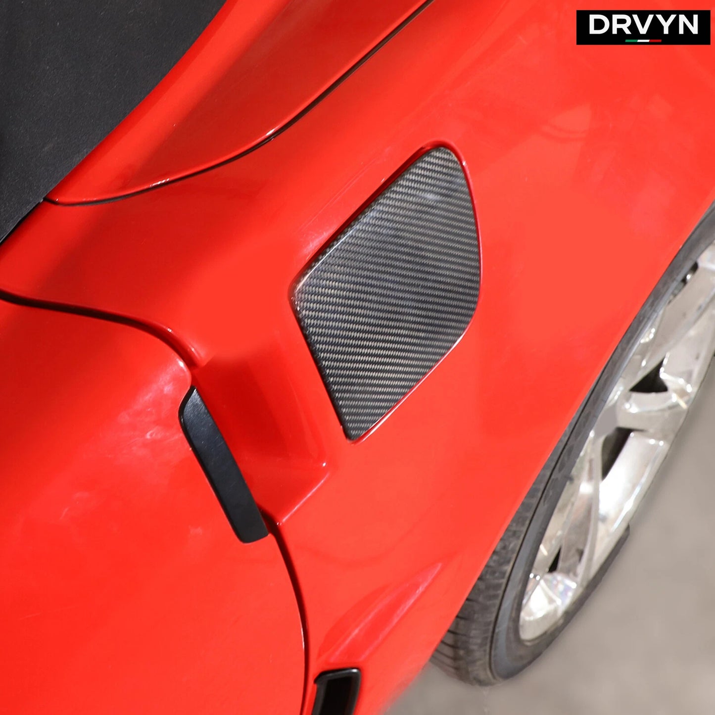 DRVYN Black Real Carbon Fiber Fuel Tank Cap Cover Trim For 2005-2013 Corvette C6v - photo 2 - Drvyn