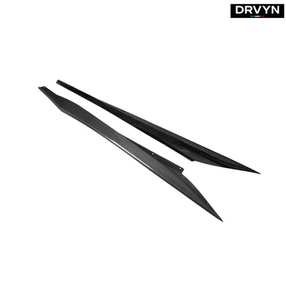 For 2020-25 Corvette C8 Real Carbon Fiber Z06 Style Side Skirt Rocker Extension - photo 2 - Drvyn