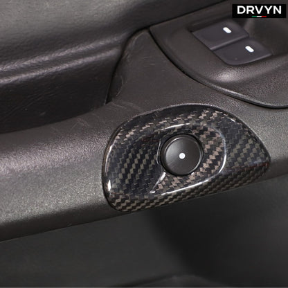 DRVYN Real Carbon Fiber Interior Door Switch Button Trim Cover For Corvette C6 2005-13 - photo 2 - Drvyn