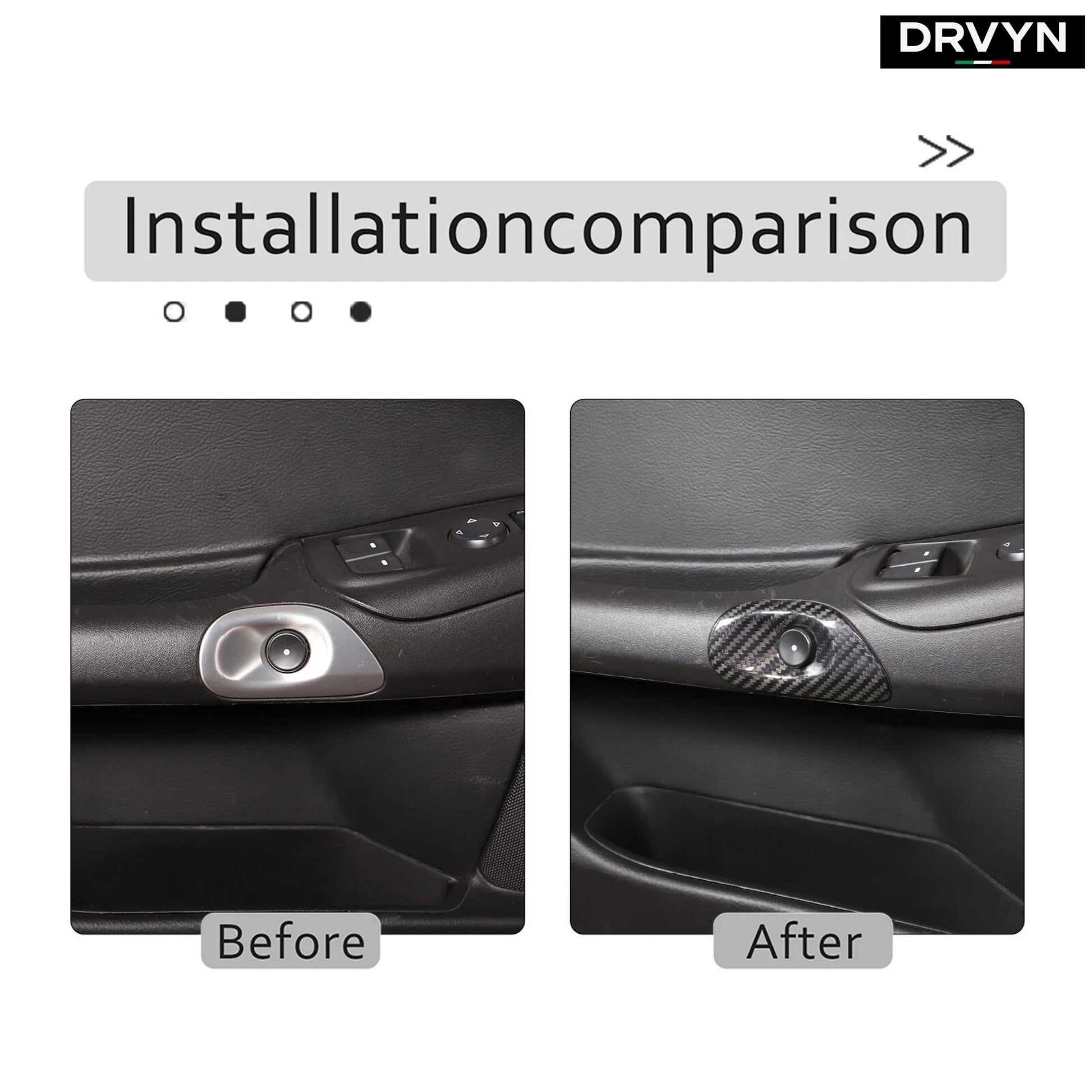 DRVYN Real Carbon Fiber Interior Door Switch Button Trim Cover For Corvette C6 2005-13 - photo 3 - Drvyn