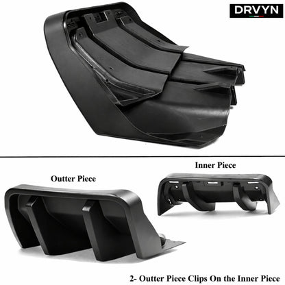 DRVYN 2014–2019 Corvette C7 Z06 STG 3 Big Fin Matte Black Rear Bumper Diffuser Kit - photo 2 - Drvyn