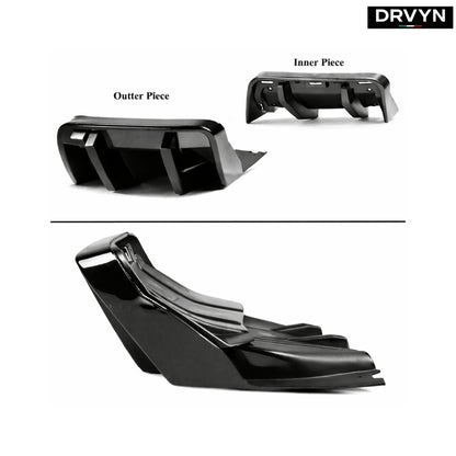 DRVYN 2014-2019 Corvette C7 Z06 STG 3 Big Fin Gloss Black Rear Bumper Diffuser Kit - photo 2 - Drvyn