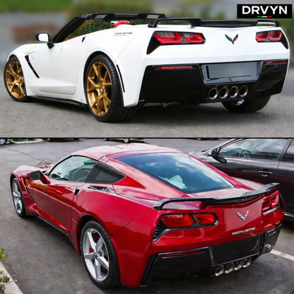 DRVYN 2014–2019 Corvette C7 Stingray Gloss Black C8 Z51 Style Rear Trunk Spoiler Wing - photo 3 - Drvyn