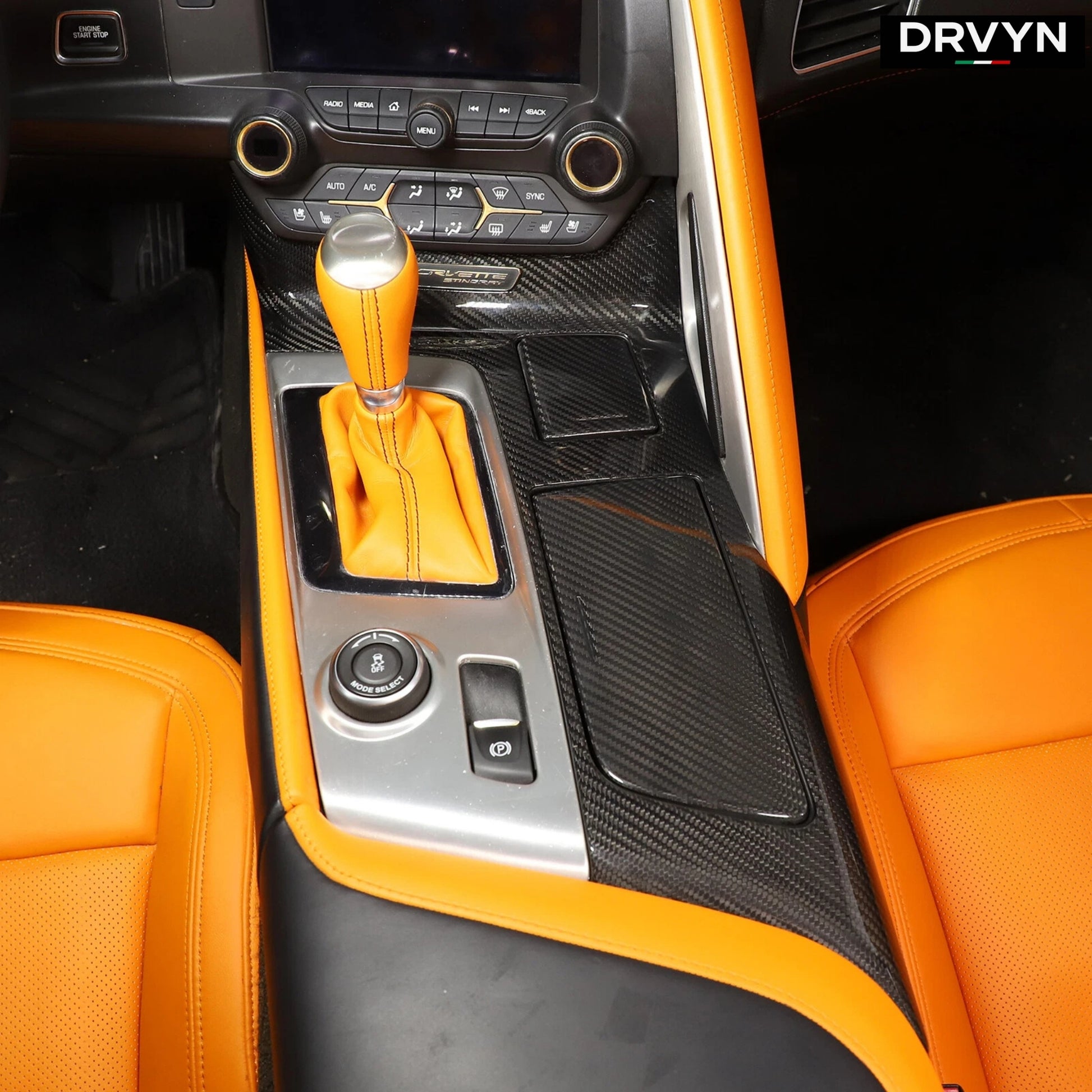 DRVYN Real Carbon Fiber Center Console Panel Trim Cover Frame For Corvette C7 14-19 US - photo 3 - Drvyn