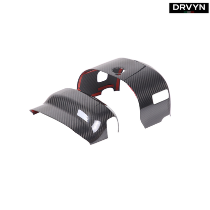 DRVYN Real Carbon Fiber Steering Wheel Base Cover Trim For Corvette C7 2014-2019 US - photo 2 - Drvyn