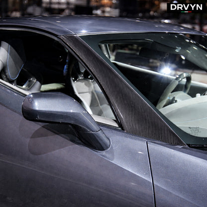 DRVYN Real Carbon Fiber Window Triangle A-Pillar Cover Trim For Corvette C7 2014-19 US - photo 3 - Drvyn