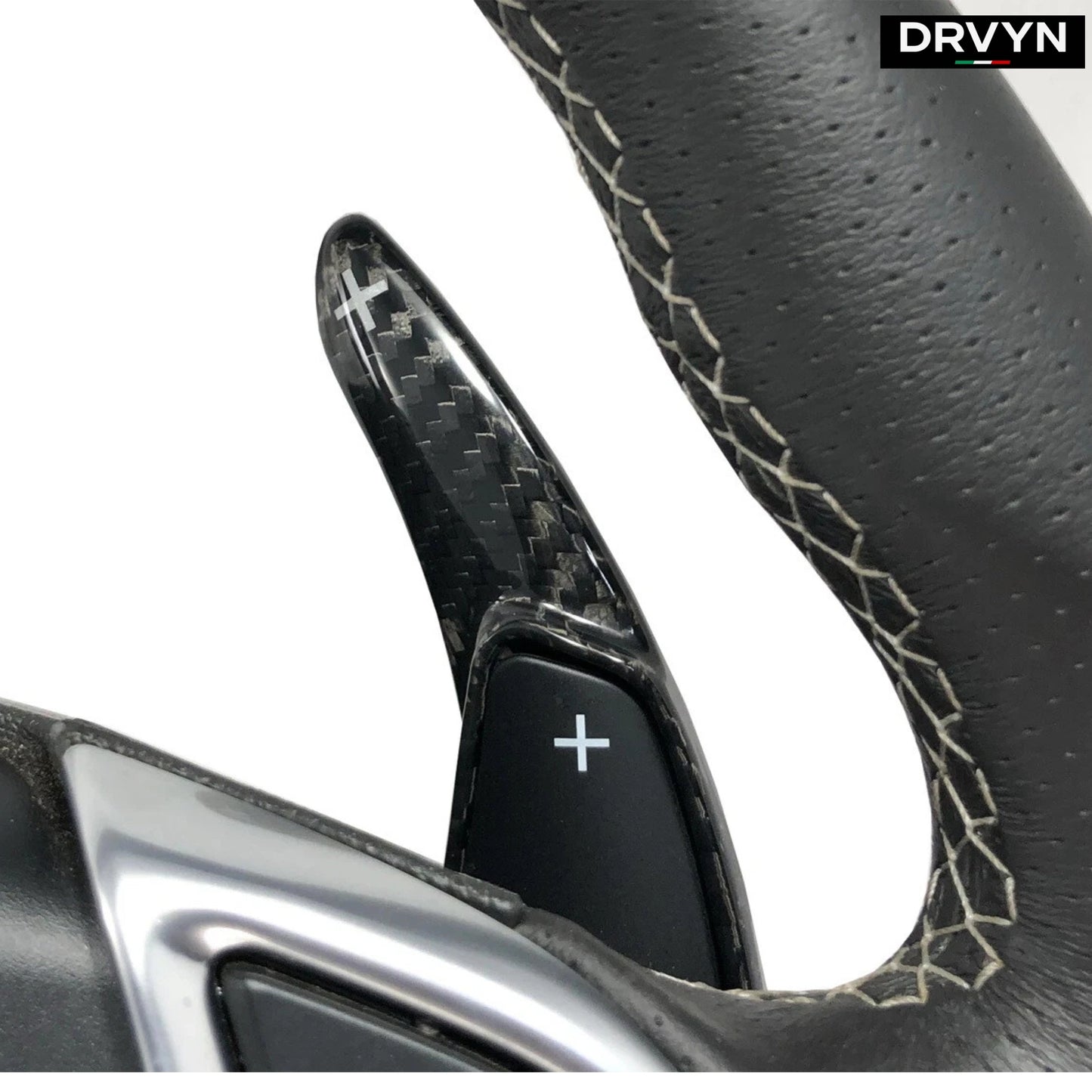 DRVYN Carbon Fiber Steering Wheel Paddle Shifter Extension For Chevy 14-19 C7 Corvette - photo 2 - Drvyn