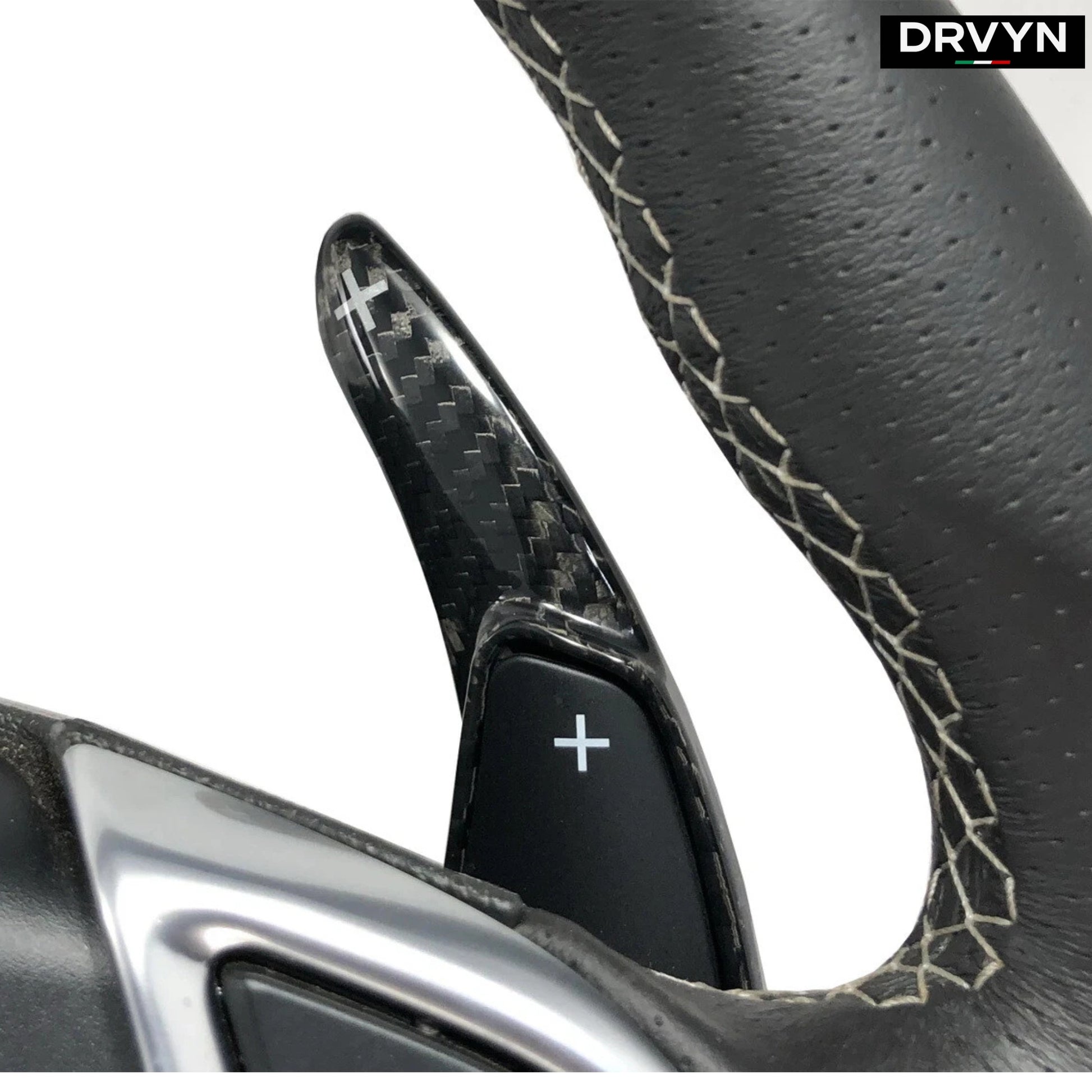 DRVYN Carbon Fiber Steering Wheel Paddle Shifter Extension For Chevy 14-19 C7 Corvette - photo 2 - Drvyn