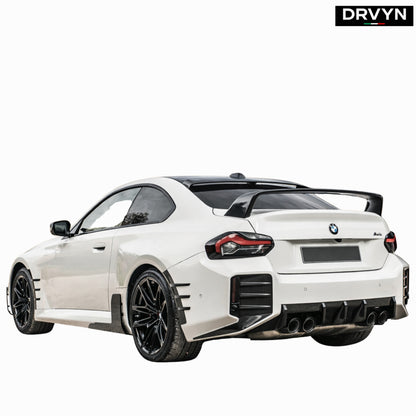 DRVYN 2023-2026 BMW G87 M2 MT Style 3 Fins Real Carbon Fiber Rear Bumper Diffuser - photo 3 - Drvyn