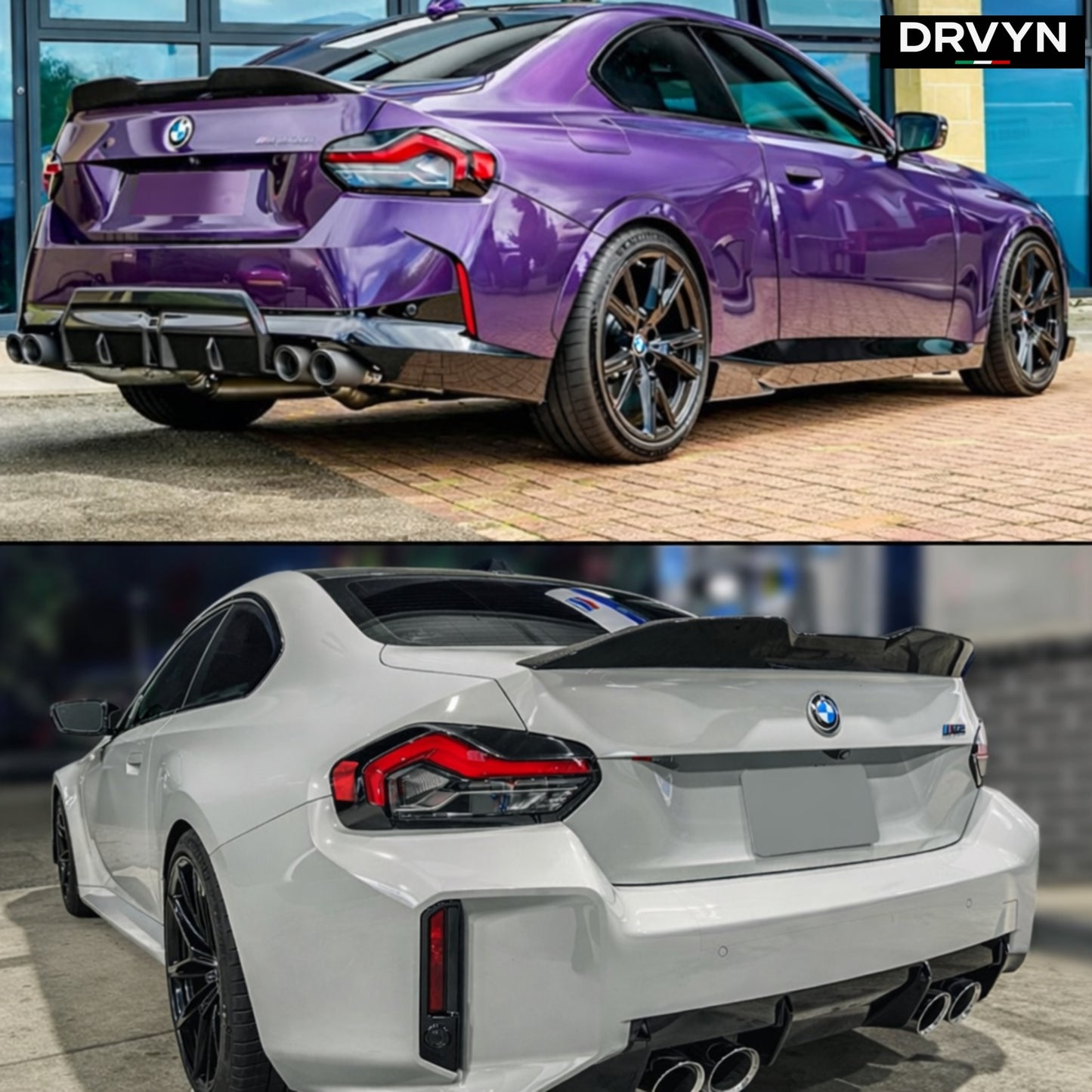 DRVYN 22-25 BMW G87 M2 G42 230i M240i HIGH KICK MP STYLE GLOSS BLACK TRUNK SPOILER - photo 3 - Drvyn