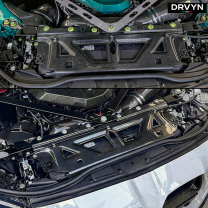 DRVYN 21-26 BMW G8X M2 M3 M4 REAL CARBON FIBER RADIATOR SUPPORT SHROUD PANEL COVER - photo 3 - Drvyn