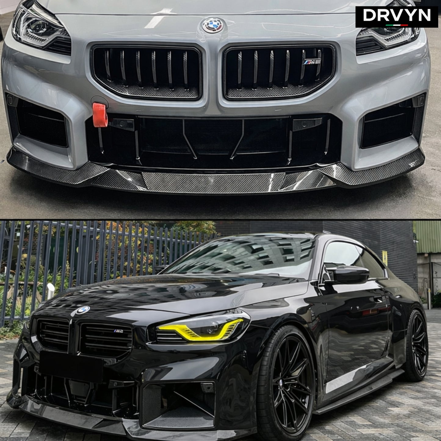 DRVYN 23-26 BMW G87 M2 Coupe Real Carbon Fiber MH Style Front Bumper Splitter Lip - photo 3 - Drvyn