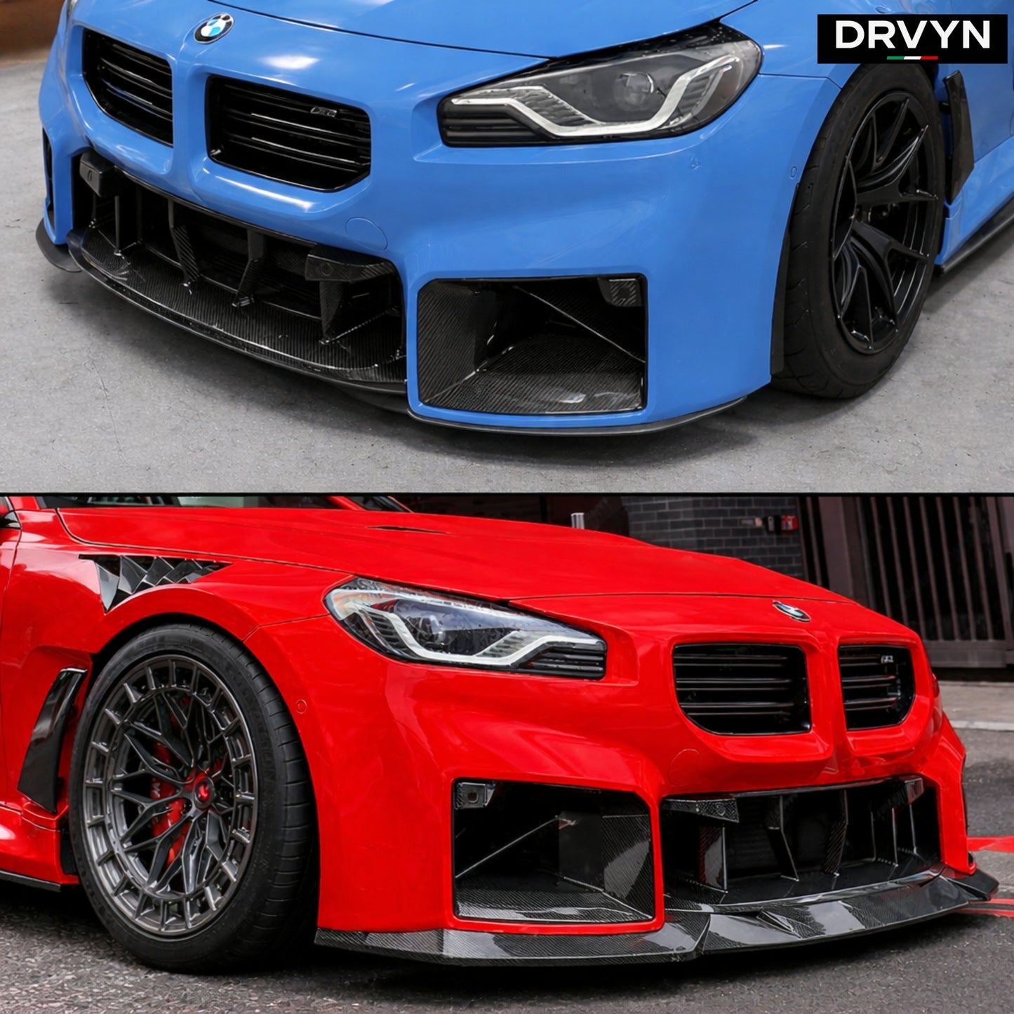 DRVYN 2023-2026 BMW G87 M2 Full Carbon Fiber Front Bumper Lower Grill Replacement - photo 3 - Drvyn
