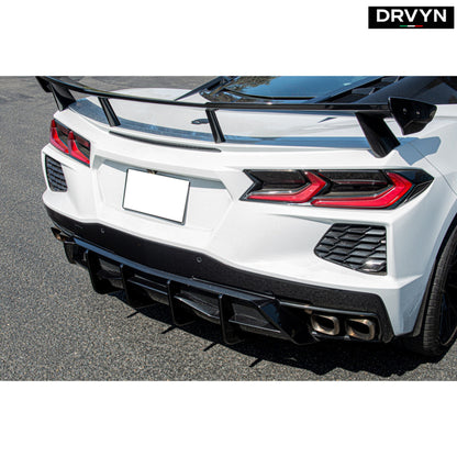 For 2020-26 Corvette C8 Z51 Stingray Carbon Flash GT Style Rear Bumper Diffuser - photo 4 - Drvyn