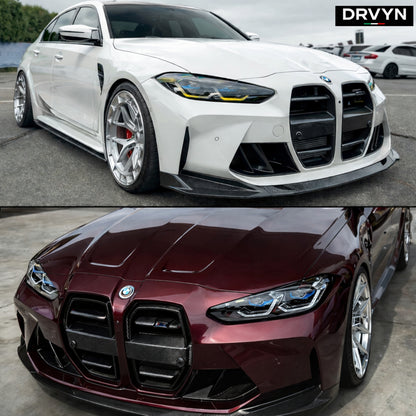 DRVYN 21-26 BMW G80 M3 G82 G83 M4 MHC+ V2 Style Real Carbon Fiber Front Bumper Lip - photo 3 - Drvyn